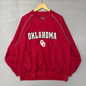 Vintage Oklahoma Sooners Team‎ Edition Red Windbreaker Pullover Large